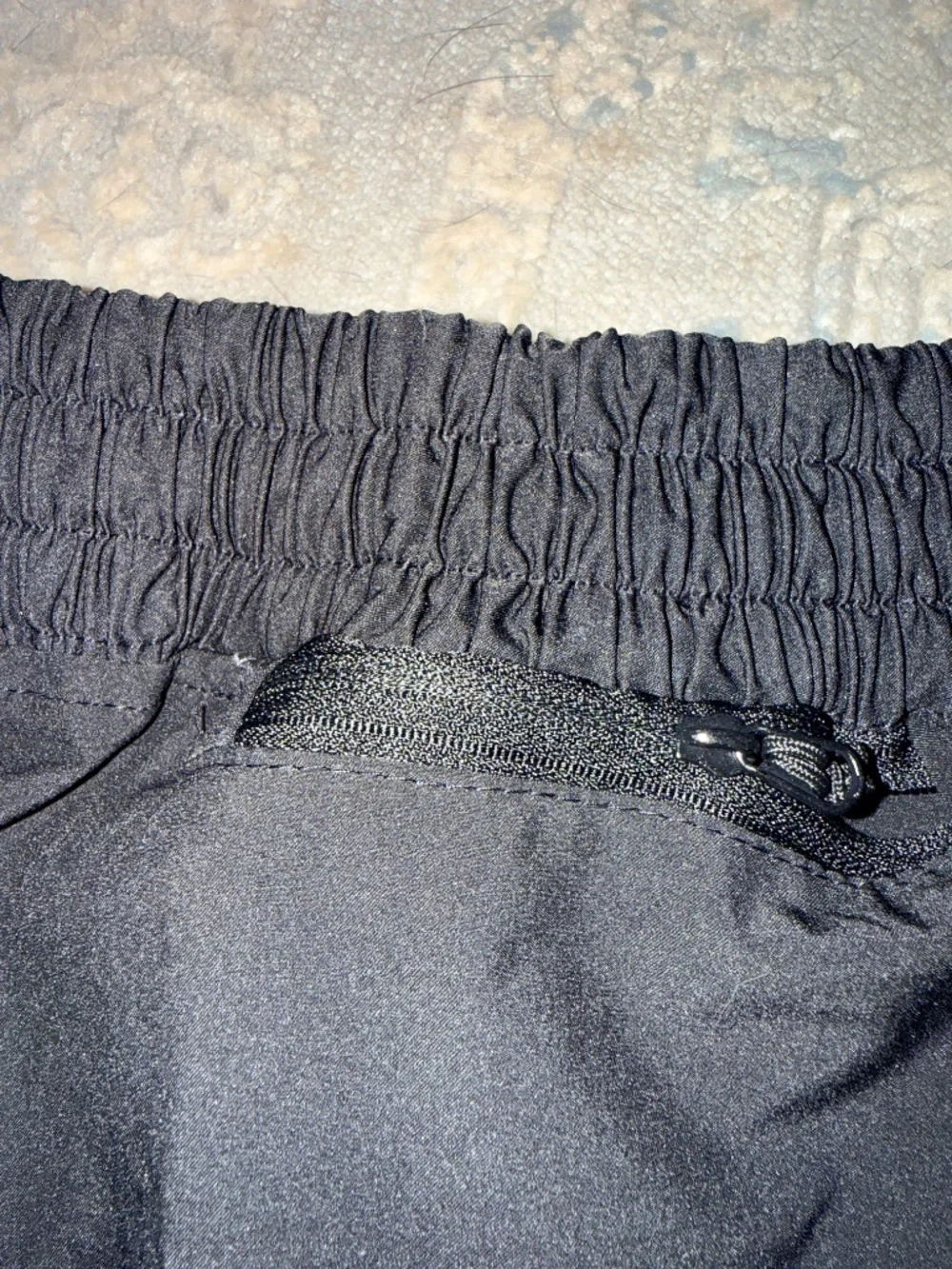 Bumsters Black Running Shorts Drawstring Zip Pocket